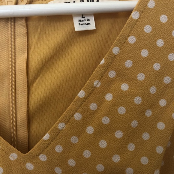 Francesca’s Yellow Polka Dot Dress - Picture 3 of 4